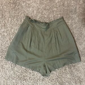 Versona army green parachute shorts